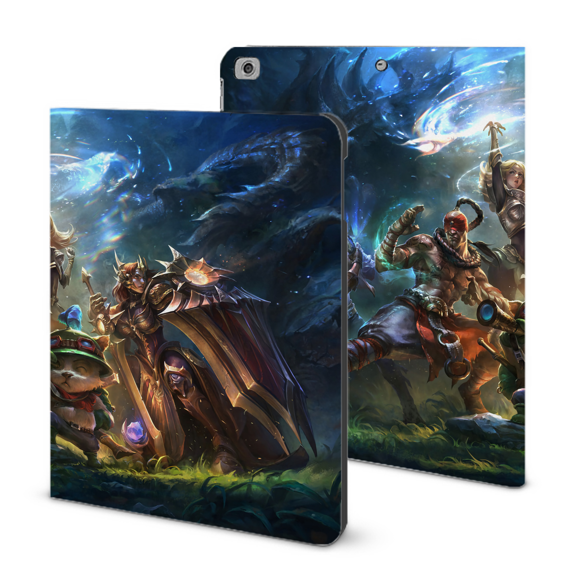（画像用） リーグ・オブ・レジェンド League of Legends LOL IPad ケース ブック型 PUレザー TPU 耐衝撃 軽量 薄型 ペン収納なし 全面保護 IPad 各モデル対応
